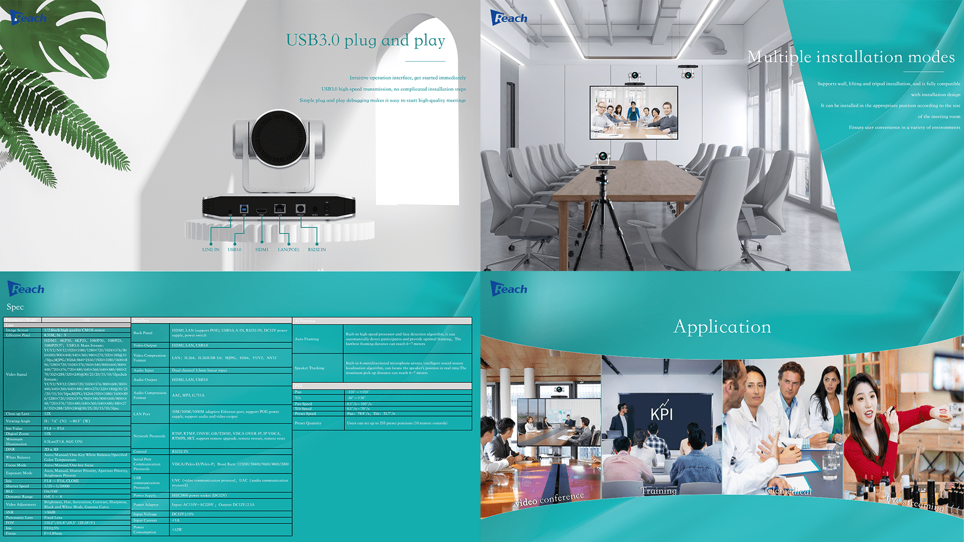 REA490 High-Definition Voice Tracking Camera