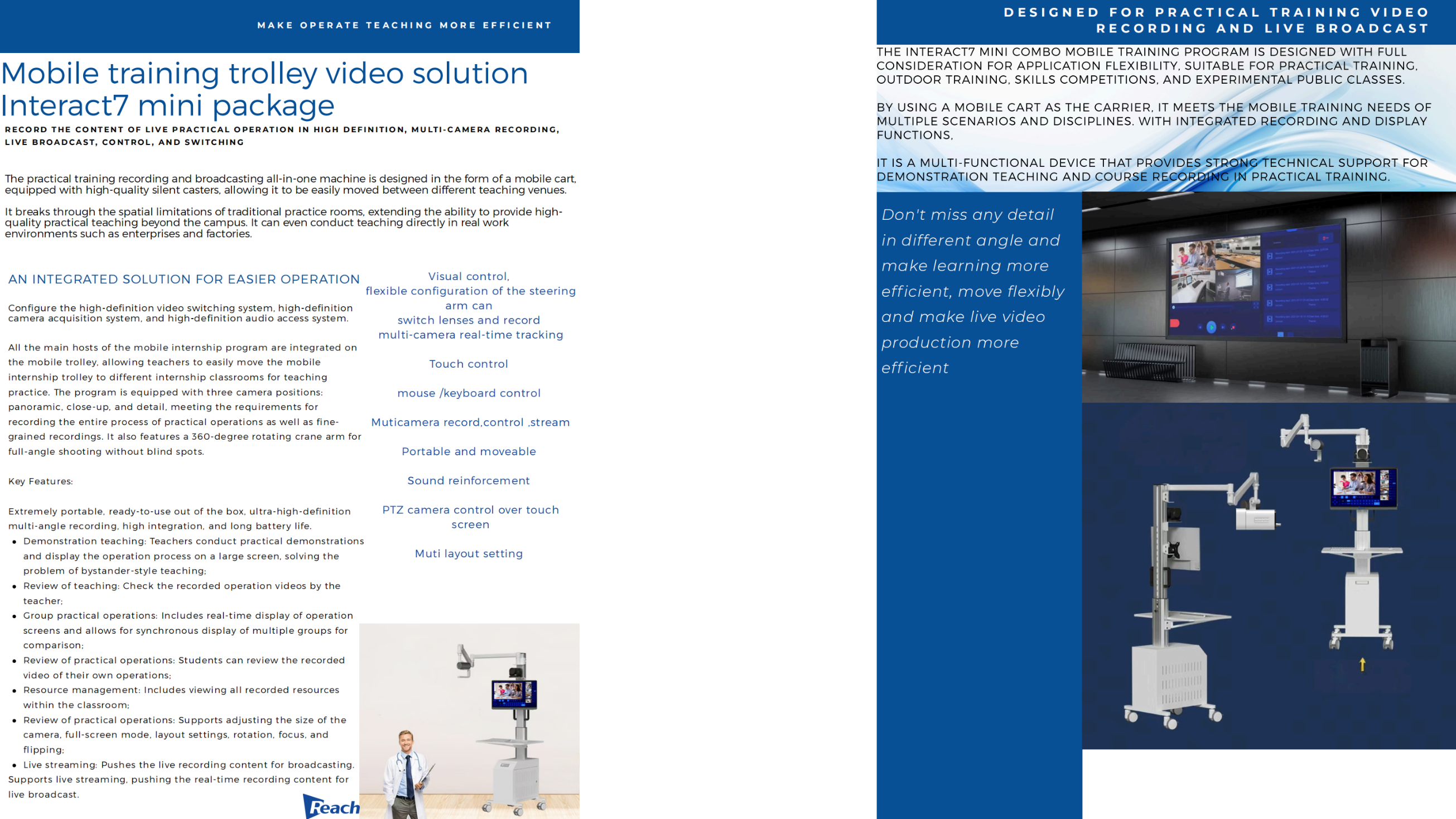 Mobile Video Training  Cart -Interact7 mini cart