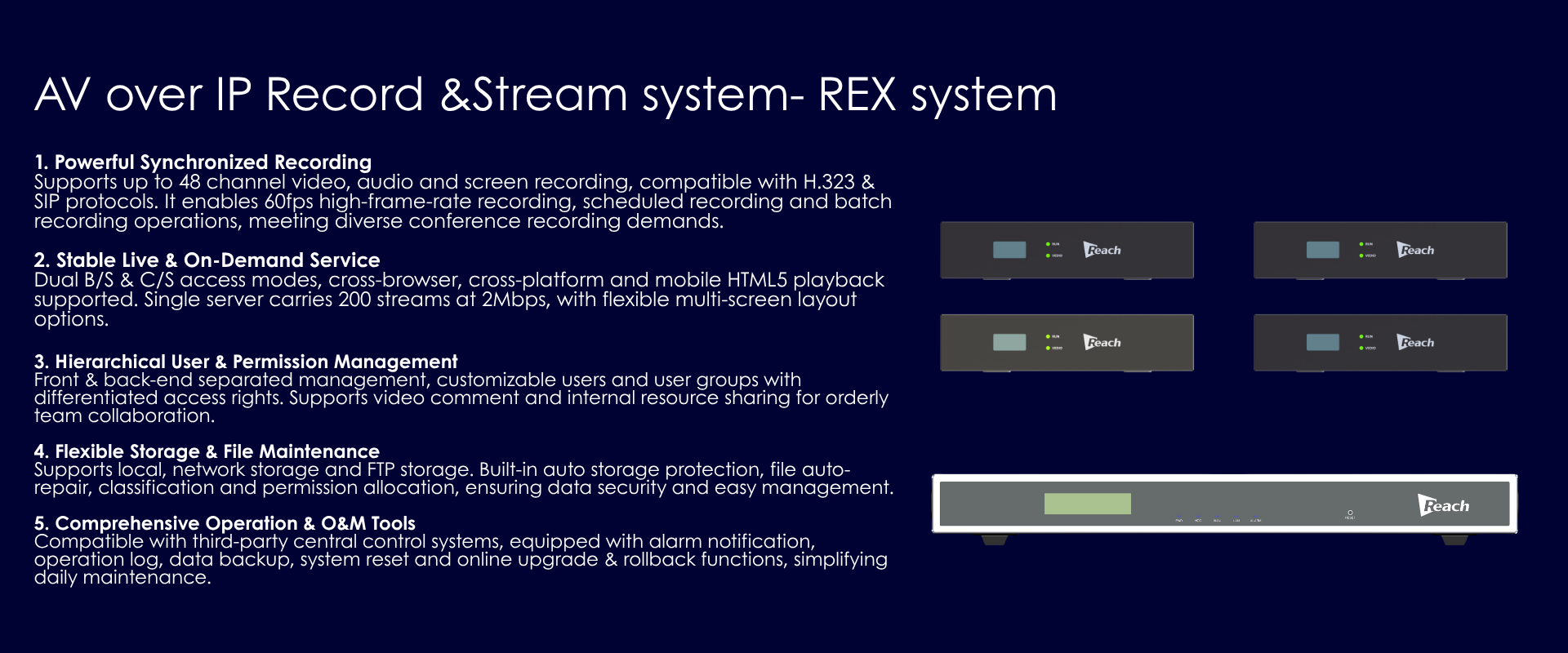 REX over ip record and stream